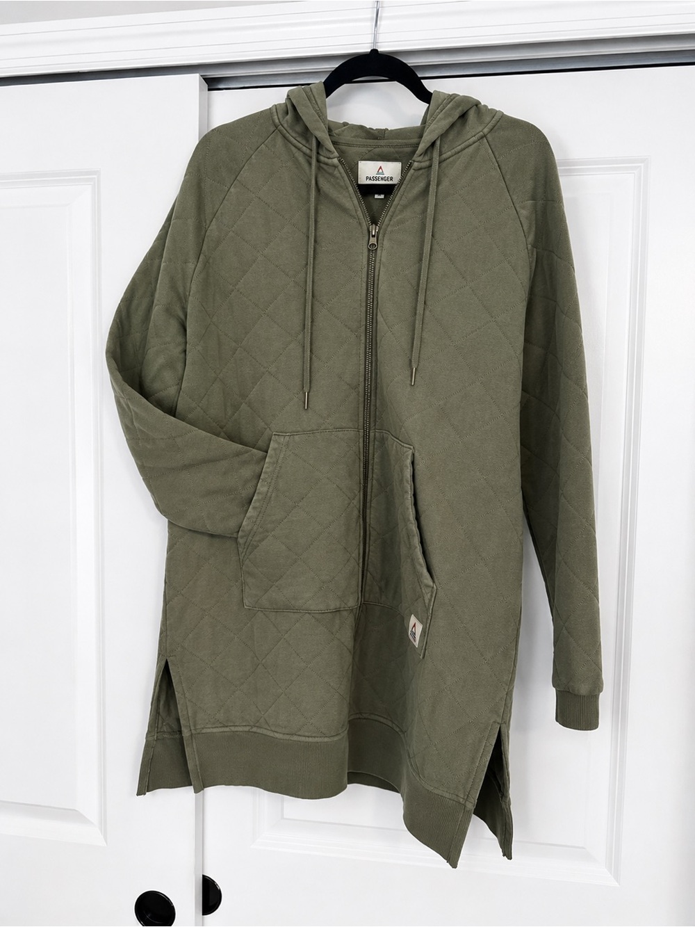 Olive Green Quilted Hooded Teddy Jacket by Passenger